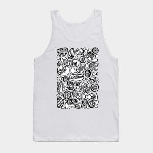 Collection of Decorative Sea Pebbles with Ornaments Tank Top